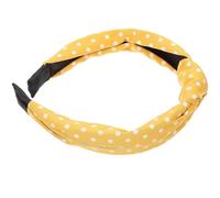 Yellow Polka Dot Fabric Headband for Women, Vintage Hair Accessory | Lightweight Non Slip Style, Quick Hairstyling for Bangs, Comfortable Day for Work Wear and Holidays Random Style