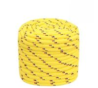 Yellow Polypropylene Boat Rope, 16mm Thick Braided Utility Line, 100m Length, Weather Resistant Nautical Marine Docking and Sailing