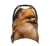 Yellow Pomeranian Baby Car Seat Canopy Cover, Multi Use Breathable Nursing Breastfeeding Covers for Mom Soft Stroller Sun Shade Newborn Shower Gift