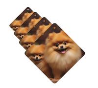 Yellow pomeranian Car Air Fresheners Cards 4 Pcs Hanging Fragrance Scented Cards Long-Lasting Car Aromatherapy Tablets for Wardrobe Bathroom Car Interior Mirror Pendant Gifts