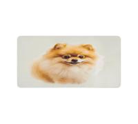 Yellow Pomeranian Desk Mat Exquisite Large Mouse Mat Non-Slip Mouse Pad Waterproof Desk Blotter Pad Rubber Base Mousepad for Computer Keyboard Home Office Accessories 24x12in