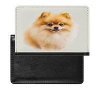 Yellow Pomeranian Passport Holder Cover Passport Cover Protector Essentials with Credit Card Slots Slim Travel Wallet Covers Documents Organizer Protector for Man&Women