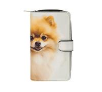Yellow Pomeranian Wallet Multifunctional Wallets for Men Compact Wallet Purse Passport Bag