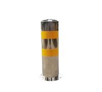Yellow Powder Coated Steel Safety Bollard with 4 Anchor Bolts - All-Weather Indoor/Outdoor Post for Driveway Barricades & Traffic Control(Diameter15.9/6.5in)