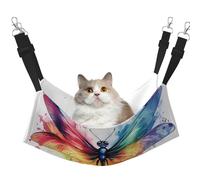Yellow Purple Dragonfly Printed Pet Hammock - Sleeping Hammock For Cats, Rabbits, Ferrets, Puppies, Small Animals