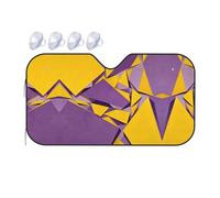 Yellow Purple Mixed Car Windshield Sunshade - Fits Cars, SUVs, Trucks, Automotive Sun Screen, White, 55 X 30in