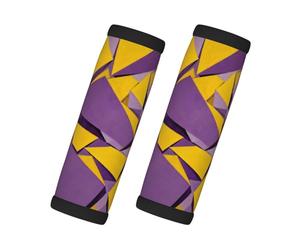 Yellow Purple Mixed Print Handle Wraps 2 Pack with Contact Card for Suitcases Fridge Oven Car Door and Dumbbell