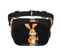 Yellow rabbit Pattern trendy fashionable waist bag, unisex travel sports messenger bag
