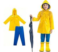 Yellow Raincoat and Blue Pants Kids Costume Set Halloween Cosplay Accessories Merchandise