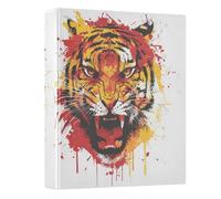 Yellow Red Angry Tiger 3 Ring Binders 1.5 Inch Clear View Three Ring Binders Versatile Binder Fits 200 Sheets 1 Pack