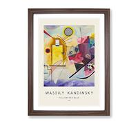 Yellow Red Blue By Wassily Kandinsky Exhibition Museum Painting Framed Wall Art Print, Ready to Hang Picture for Living Room Bedroom Home Office Décor, Walnut A3 (34 x 46 cm)