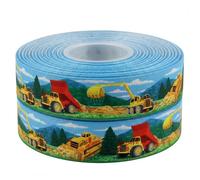 Yellow & Red Digger Grosgrain Ribbon 22mm x 2m for Crafts, Gifts & Parties