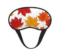 Yellow Red Leaves Sleep Mask for Women Men Soft Blackout Eye Mask | Colorful Maple Eye Cover for Sleeping Adjustable Strap Travel Blindfold for Home Office