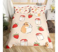 (Yellow Red, Super King(No Comforter)) Homewish Pink Monkey Bedding Set Double,Jungle Animals Monkey Duvet Cover Cute Leaves Banana Comforter Cover Wildlife Natural Bed Cover for Kids Boys