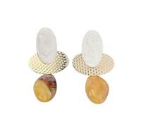 Yellow Resin Geometric Dangling Earring Boho Statement Dangle Drop Summer Ocean Vacation Stud Earrings for Women Bohemian Fashion Beach Jewelry Gift