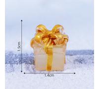 (Yellow) Resin Radiant Gift Box Six Color Miniature Ornament Creative Christmas Decor Car