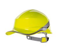 Yellow Reversible Short Peak Hard Hat - Baseball Diamond V - Delta Plus