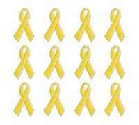 Yellow Ribbon Breast Cancer Awareness Lapel Pin - Enamel, Awareness, Bring Them Home, Metal, no gemstone