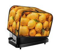 Yellow Ripe Lemon Toaster Cover 2 Slice, Waterproof Bread Machine Covers with Pockets Universal Size Kitchen Small Appliance Cover with Handle, Dust and Fingerprint Protection