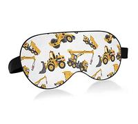 Yellow Road Roller Bulldozer Dumper Truck Truck Craner Eye Masks Cover Blocks Light Sleep Mask Shade Cover Blindfold Relaxing Eyeshade Cover with Adjustable Head Strap for Men Women Kids