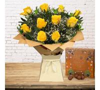 Yellow Rose Bouquet - Beautiful Fresh Yellow Roses Delivered Next Day with Prime - Perfect for Birthdays, Anniversaries, and Thank You Gifts (+ Salted Caramel Truffles)