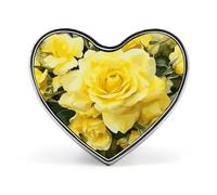 Yellow Rose Button Pin Design Your Own Personalized Pin Cute Button Badge Exquisite Heart Badge Fashion Brooch Metal Decorative Lapel Pins for Hat Clothes Backpack