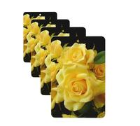 Yellow Rose Car Air Fresheners Cards 4 Pcs Hanging Fragrance Scented Cards Long-Lasting Car Aromatherapy Tablets for Wardrobe Bathroom Car Interior Mirror Pendant Gifts