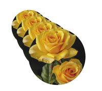 Yellow Rose Car Air Fresheners Cards 4 Pcs Hanging Fragrance Scented Cards Long-Lasting Car Aromatherapy Tablets for Wardrobe Bathroom Car Interior Mirror Pendant Gifts