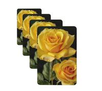 Yellow Rose Car Air Fresheners Cards 4 Pcs Hanging Fragrance Scented Cards Long-Lasting Car Aromatherapy Tablets for Wardrobe Bathroom Car Interior Mirror Pendant Gifts