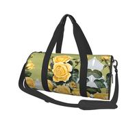 Yellow Rose Duffle Bag With Shoes Compartment And Adjustable Strap,Foldable Travel Duffel Bags For Men Women,Waterproof Duffel Bags, Black, One Size