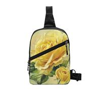 Yellow Rose Printed Chest Bag Shoulder Sling Bag for Men Women, Foldable Outdoor Crossbody Chest Packs Sport Daypacks