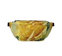 Yellow Rose Printed Waist Bag Adjustable Bum Bag Lightweight Travel Waist Fanny Pack Belt for Walking Cycling Hiking Travel