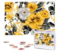 Yellow Rose Puzzles for Adults 1000 Pieces, Wooden Puzzle Personalized Jigsaw Puzzles from Photos, Challenging Puzzle Art Painting Home Decor Birthday Party Gift (29.5" x 19.7")