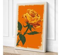 Yellow Rose Rising Botanical Canvas Wall Art Print 18x12 Inch (46 x 30 cm)