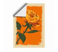 Yellow Rose Rising Botanical Unframed Wall Art Print A4 (29.7×21cm), Wall Decor for Living Room, Bedroom, Office & Home, Art Gift