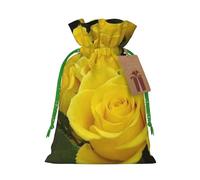 Yellow Roses Christmas Drawstring Sack Gift Bag, Lightweight And Cute In Design