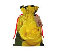 Yellow Roses Christmas Drawstring Sack Gift Bag, Lightweight And Cute In Design