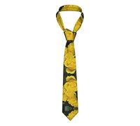 Yellow Roses Premium Men'S Silk Tie - Exquisite Full-Print Design And Made From 100% Polyester For Business, Daily Wear, Office, Birthdays, Weddings, Parties, And Banquets