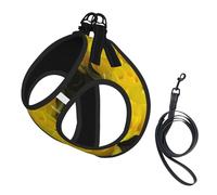 yellow roses print Dog Harness, 2X Buckle,Dog Vest,No Pulling Front Leash Clip,for Small Medium Dogs