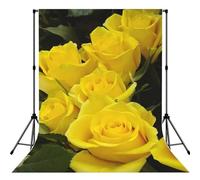 Yellow Roses Print Photo Studio Background 5x7ft Soft Photo Backdrop Curtain For Studio Content Creator Equipment