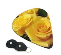 Yellow Roses Printed Guitar Picks,Guitar Picks 6 Pcs With Picks Holder,Unique Guitar Gift For Bass Electric Acoustic Guitars