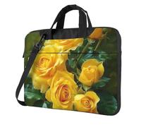 yellow roses Printed Laptop Bag for 15.6 inch Laptops - Ultra-Thin Shockproof Laptop Shoulder Bag with Shoulder Strap and Handle