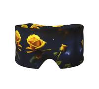 Yellow Roses Starry Night Double-Sided Printed Eye mask, Soft and Light-Blocking, Suitable for Travel and Home