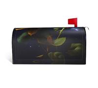 Yellow Roses Starry Night It is a Waterproof Fabric Mailbox Cover with a Print on one Side and a Curved Opening on one Side.