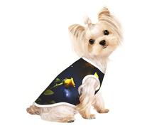Yellow Roses Starry Night Pet Breathable Sleeveless T-shirt M for Small Dogs and Cats Soft, Lightweight, Stylish