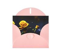 Yellow Roses Starry Night Print Pink blank greeting cards for birthdays, thank yous, weddings, a set of cards for all occasions