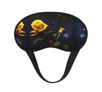 Yellow Roses Starry Night Printed Eye mask, for Sleeping, Light-Blocking, Soft and Comfortable, Elastic Band