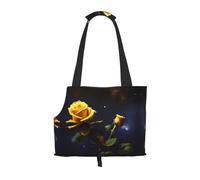 Yellow Roses Starry Night Small pet carrier suitable for shopping malls airplanes buses and subways