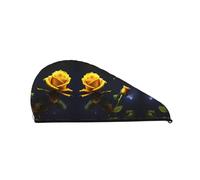 Yellow Roses Starry NightShower Cap:good water absorption performance and is suitable for fairies with all kinds of hair types