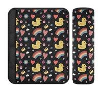 Yellow Rubber Animal Duck Cute Comfort Seat Cushion Belt Covers for Babys Car Seat Shoulder Pads for Adults 2 Pieces 10 * 7.7in
